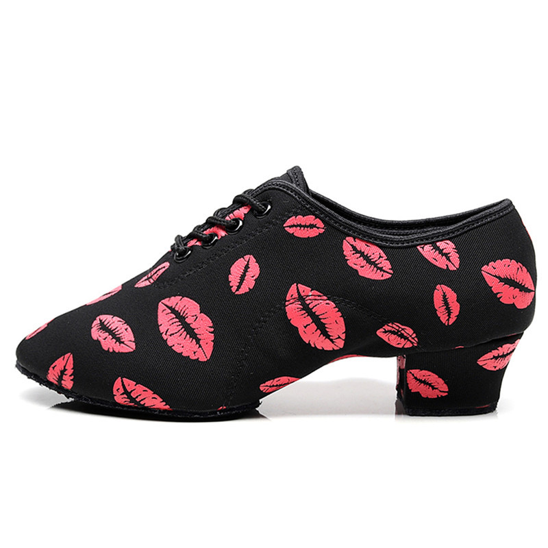 SUN LISA Moteriški moteriški mergaičių raudonos lūpos oksfordo odinis padas stambus kulnas sportiniai sportiniai modernūs salsos lotynų šokių batai