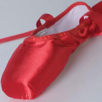 Червени балетни пуанти Сатенени балерини Балетни обувки Момичета Дамски балетни танцови облекла Практически урок Изпълнение Лебедово езеро