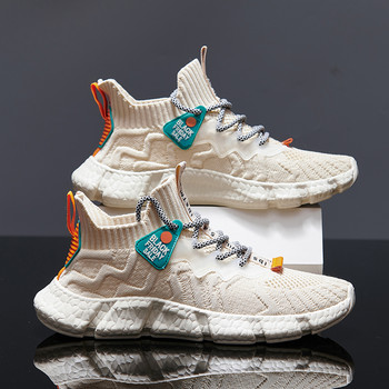 Външни летни бели обувки за бягане Модни свръхлеки дишащи мъжки маратонки Удобни чорапи Ежедневни обувки за мъже Tide Shoes