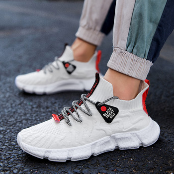 Υπαίθρια καλοκαιρινά λευκά παπούτσια για τρέξιμο Μόδα Ultralight Breathable Man Sneakers Άνετη κάλτσα Casual παπούτσια για άνδρες Παπούτσια παλίρροιας