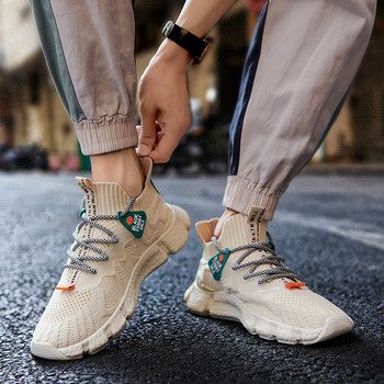 Външни летни бели обувки за бягане Модни свръхлеки дишащи мъжки маратонки Удобни чорапи Ежедневни обувки за мъже Tide Shoes