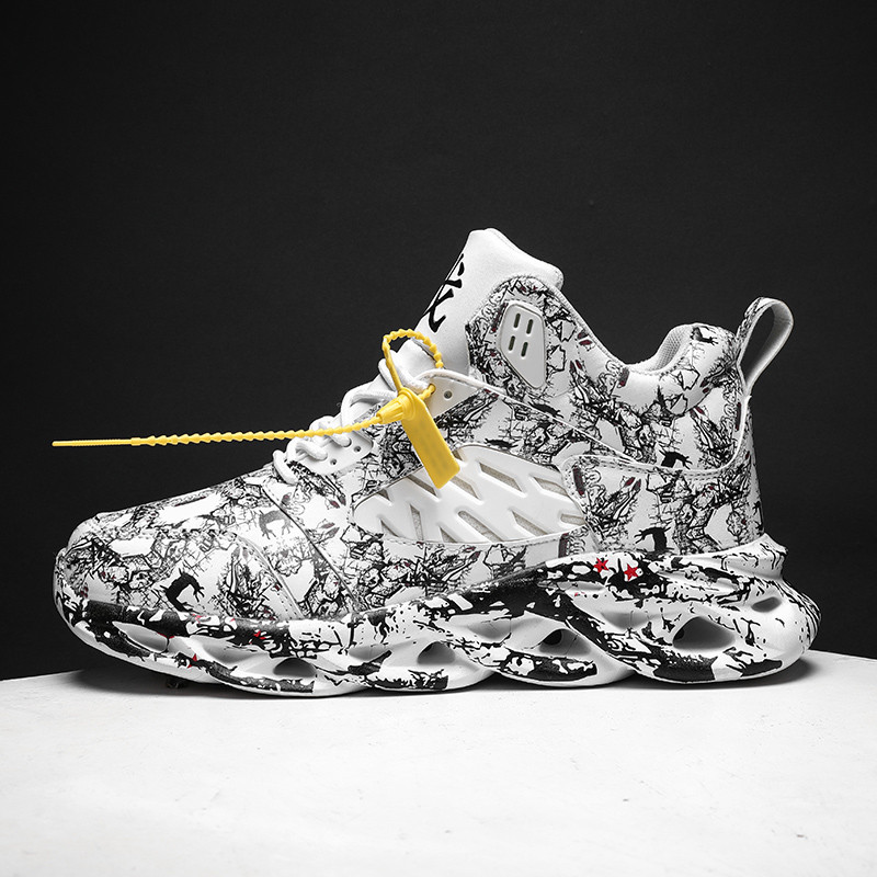 Skriešanas apavi Vīriešu kedas āra vieglas elpojošas pastaigu skriešanas Grafiti apavi Ērti sporta apavi Vīriešu zapatillas hombre