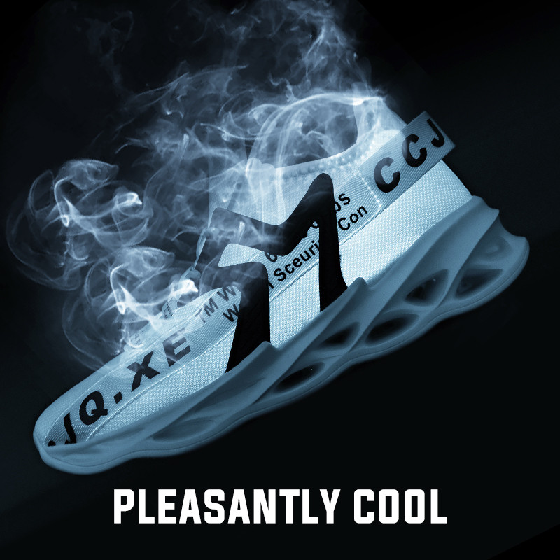 Jaunumi Sporta apavi, čības Vīriešu apavi, balti, elpojoši, elpojoši vīriešu trenažieri Viegli sporta apavi skriešanai, liela izmēra 39-46, piegāde