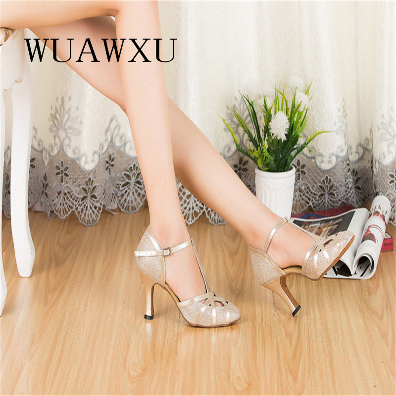 NATASHA Latīņu deju kurpes Sudraba sociālās deju kurpes Sieviešu deju apavi Melni deju apavi ballīte Latīņamerikas deju apavi Sieviešu 5-8cm