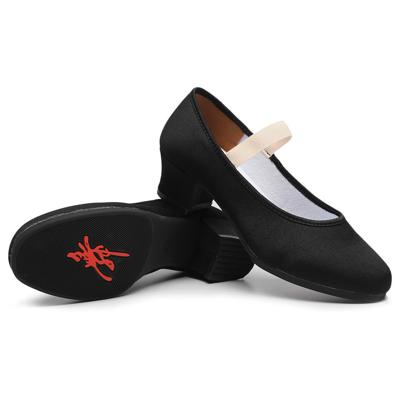 SUN LISA Sieviešu dāmu meitenes skolotājas deju kurpes Soft Pointe baleta džeza deju apavi Canvas Chunky Heel