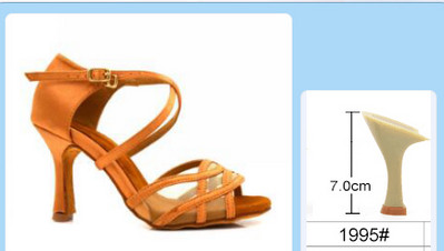 Evkoodance 2018 Ērti sieviešu latīņu apavi 5 cm 6 cm 7 cm 8 cm melni dzeltenbrūni balles latīņu deju apavi sievietēm Evkoo-492