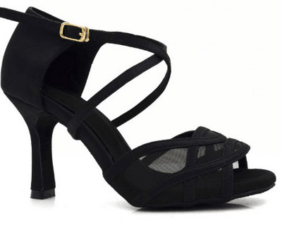 Evkoodance 2018 Ērti sieviešu latīņu apavi 5 cm 6 cm 7 cm 8 cm melni dzeltenbrūni balles latīņu deju apavi sievietēm Evkoo-492