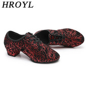 HROYL balles deju apavi Unisex latīņu deju apavi sievietēm Sieviešu meiteņu džeza tango modernās deju apavi Salsa zamšādas zole