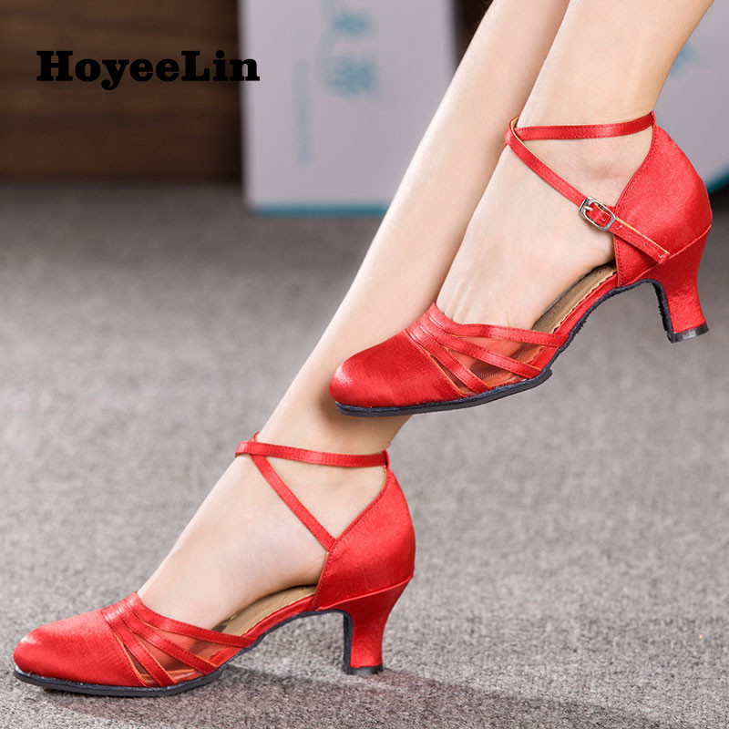 Naujas atvykimas Moterų pobūvių vakarėlis Šiuolaikinių šokių batai Satino/PU valso tango šokių aukštakulniai kambariniai salsos batai uždaru pirštu