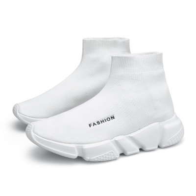 Melnas zeķu kedas vīriešiem Ikdienas elpojošas aušanas augstas skriešanas apavi sievietēm platforma Mīkstas vingrošanas zeķes pastaigu apavi Sieviešu trenažieri