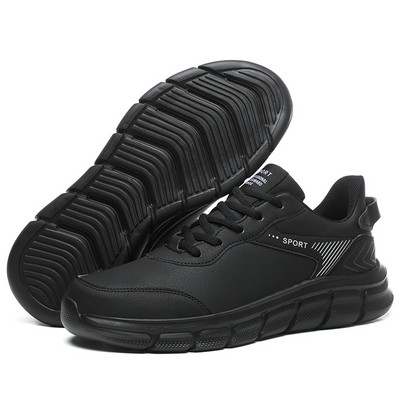 Vīriešu skriešanas apavi Ādas ūdensnecaurlaidīgas kedas vīriešiem, nodilumizturīgas vīriešu tenisa sporta apavi Chaussure Homme lielizmēra 39-48