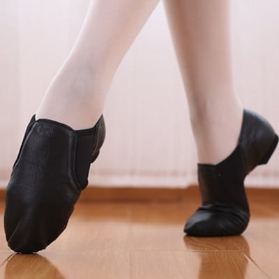Обувки за джаз Дамски обувки за джаз танци за мъже Възрастни Деца Момичета Балет Йога Обувки за танци Естествена кожа Разделени кафяви плоски обувки