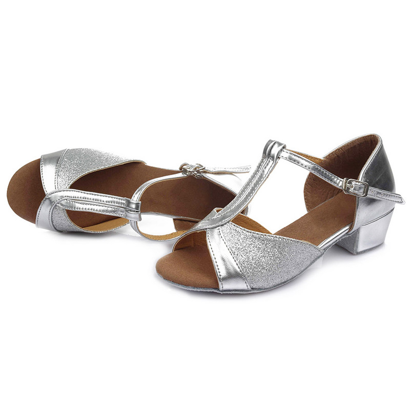 Ballroom Tango Latin deju kurpes Sievietēm Bērniem Meitenēm Bērniem Deju apaviem Sieviešu Zems papēdis 17CM 25.5CM Deju apavi