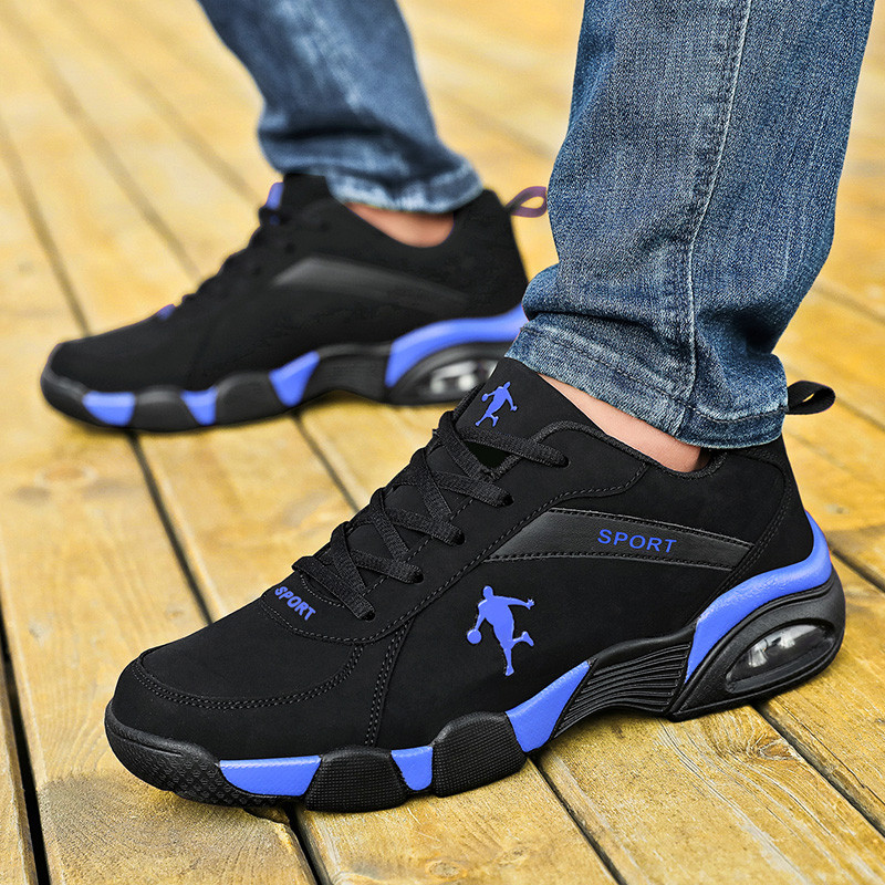 2022. g. Jauni vīriešu sporta apavi gaisa spilveni Basketbola apavi elpojoši PU ādas sporta apavi skriešanas apavi apavi Vīriešu kedas