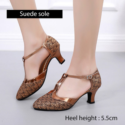 DKZSYIM Sieviešu deju apavi balles tango latīņu apavi Sieviešu modernās salsas ērtas mirdzums Close Toe 3cm-5cm papēža deju kedas