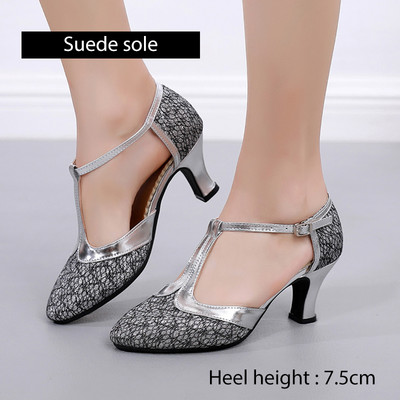 DKZSYIM Sieviešu deju apavi balles tango latīņu apavi Sieviešu modernās salsas ērtas mirdzums Close Toe 3cm-5cm papēža deju kedas