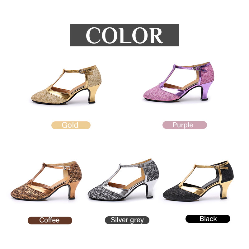 DKZSYIM Sieviešu deju apavi balles tango latīņu apavi Sieviešu modernās salsas ērtas mirdzums Close Toe 3cm-5cm papēža deju kedas