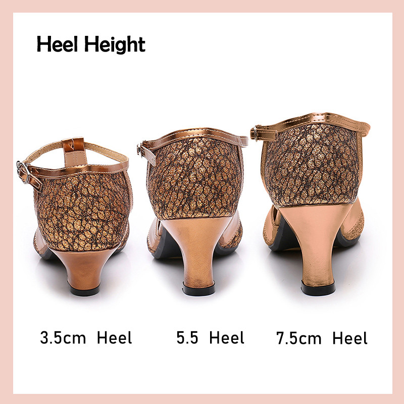 DKZSYIM Sieviešu deju apavi balles tango latīņu apavi Sieviešu modernās salsas ērtas mirdzums Close Toe 3cm-5cm papēža deju kedas