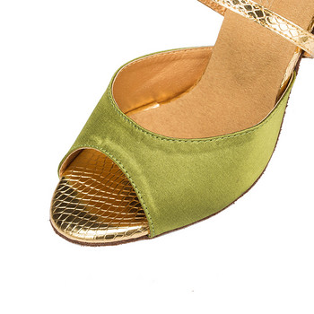 NATASHA2023 Дамски латино танцови обувки Модерни джаз летни сандали за възрастни Сатенени танцови обувки за сценични представления