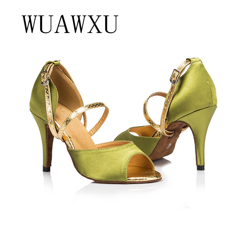 NATASHA2023 Női Latin tánccipők Modern jazz felnőtt nyári szandálok szatén Stage Performance tánccipők