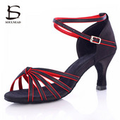 Moteris Latin Salsa šokių batai Raudoni šokių batai Moteriški tango šokių batai aukštakulniai 5 cm 7 cm Seksualūs moterų šokių sportbačiai