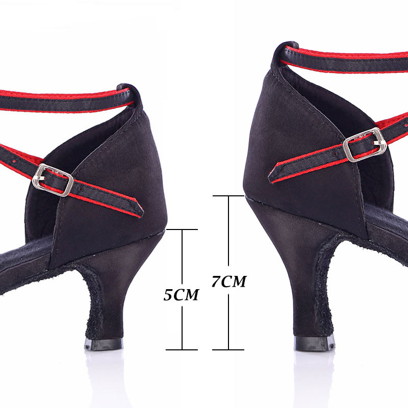 Moteris Latin Salsa šokių batai Raudoni šokių batai Moteriški tango šokių batai aukštakulniai 5 cm 7 cm Seksualūs moterų šokių sportbačiai
