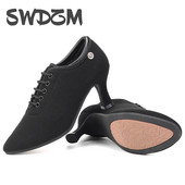 SWDZM moteriški Lotynų Amerikos šokių batai Oksfordo pramoginių šokių batai treniruotėms Modernūs tango šokių sportbačiai Zomšinis/guminis padas 5/7,5 cm
