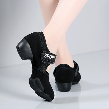 Τετράγωνα παπούτσια χορού Γυναικεία παπούτσια με χαμηλό τακούνι για ενήλικες Απαλή σόλα Ballroom Dancing Summer Mesh Αναπνεύσιμα αθλητικά παπούτσια μέσης ηλικίας