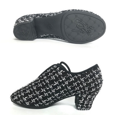 Új stílusú rácsos latin tánccipők női puha talp Tanári sport négyzet alakú tánccipők modern női cipők cipők