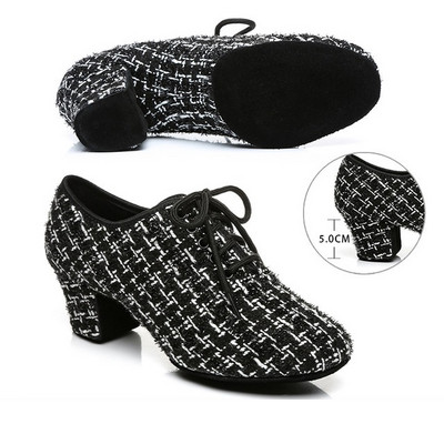 Új stílusú rácsos latin tánccipők női puha talp Tanári sport négyzet alakú tánccipők modern női cipők cipők
