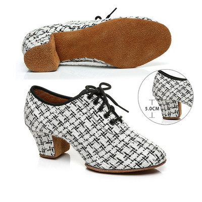 Új stílusú rácsos latin tánccipők női puha talp Tanári sport négyzet alakú tánccipők modern női cipők cipők