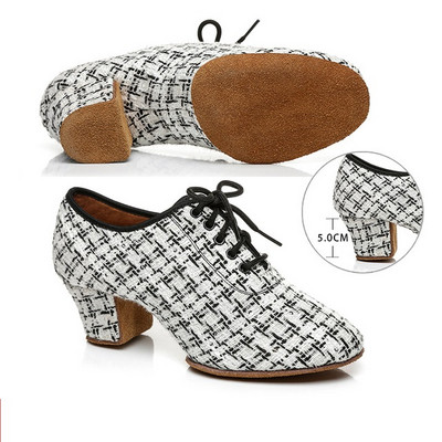 Új stílusú rácsos latin tánccipők női puha talp Tanári sport négyzet alakú tánccipők modern női cipők cipők