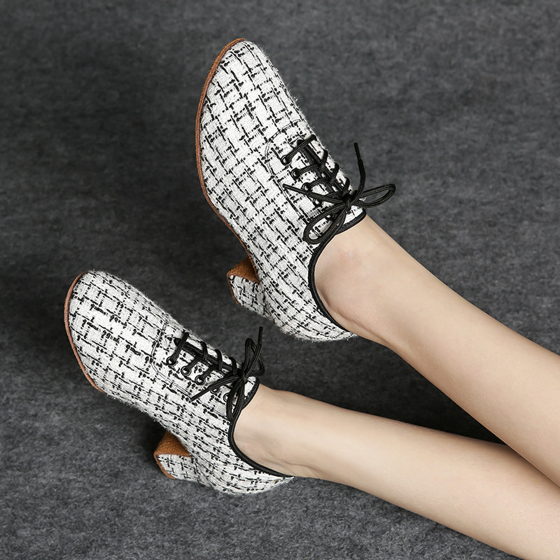 Új stílusú rácsos latin tánccipők női puha talp Tanári sport négyzet alakú tánccipők modern női cipők cipők