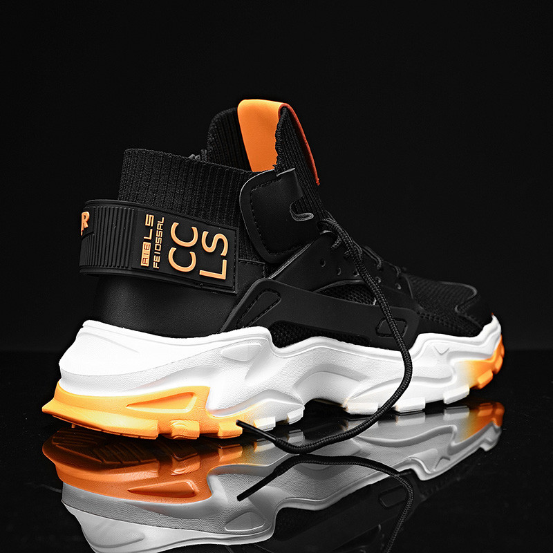 2020 m. nauji vyriški sportbačiai kojinės batai lengvi didelio dydžio bėgimas 47 dydis balta oranžinė vaikščiojimas aukšta viršūne bėgiojimas lauke vienspalvis