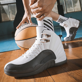 Гореща разпродажба Мъжки баскетболни обувки Високи маратонки Мъжки ретро баскетболни обувки Тенденция с връзки Мъжки маратонки Обувки за ходене Фитнес тренировка
