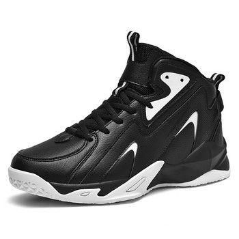 Есен Зима Мъжки високи баскетболни обувки от PU кожа Тренировъчни маратонки Спортни обувки Голям размер 48 49 50 51 Противоплъзгащи се