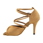 Sieviešu deju apavi 8,5 cm Latin Salsa deju apavi Tango Kurpes Lady Tan Satin Party Latin Dance Shoes Girls Club Party Deju apavi