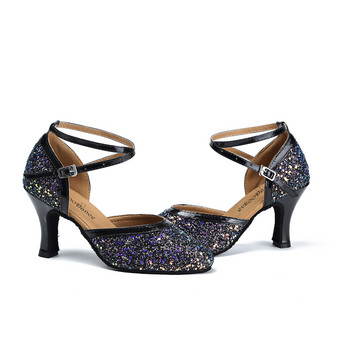 2022 Нови тренировъчни дамски бални обувки 7 см блестящи дамски обувки за латино салса танго танци за момичета Обувки за латино парти танци