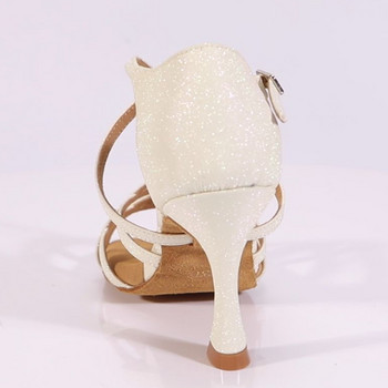 Νεότερο στυλ Φωτεινό ψηλοτάκουνο 10cm latin παπούτσια χορού flower pu Επαγγελματικά παπούτσια χορού Latin Salsa