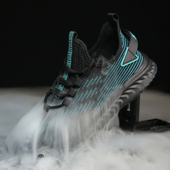 Мъжки маратонки 2022 Нова дишаща еластична материя Меки удобни спортни обувки за бягане Голям размер 47 48 Леки мъжки обувки