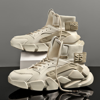 Баскетболни обувки Мъжки дизайн Дебели подметки Джогинг Фитнес Дишащи спортни обувки на открито Мъжки маратонки Размер 12 Увеличаване на височината