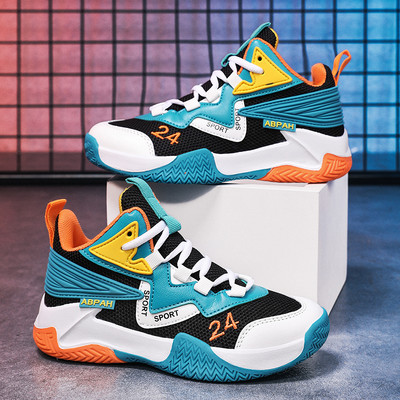 Gyerekkosárcipő Divat fiúk Férfi kosárlabdacipők Magas felső kosárlabdacipők fiúk Könnyű sportcipők Gyerekedzőcipők