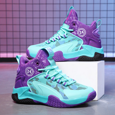 Gyerekkosárcipő Divat fiúk Férfi kosárlabdacipők Magas felső kosárlabdacipők fiúk Könnyű sportcipők Gyerekedzőcipők