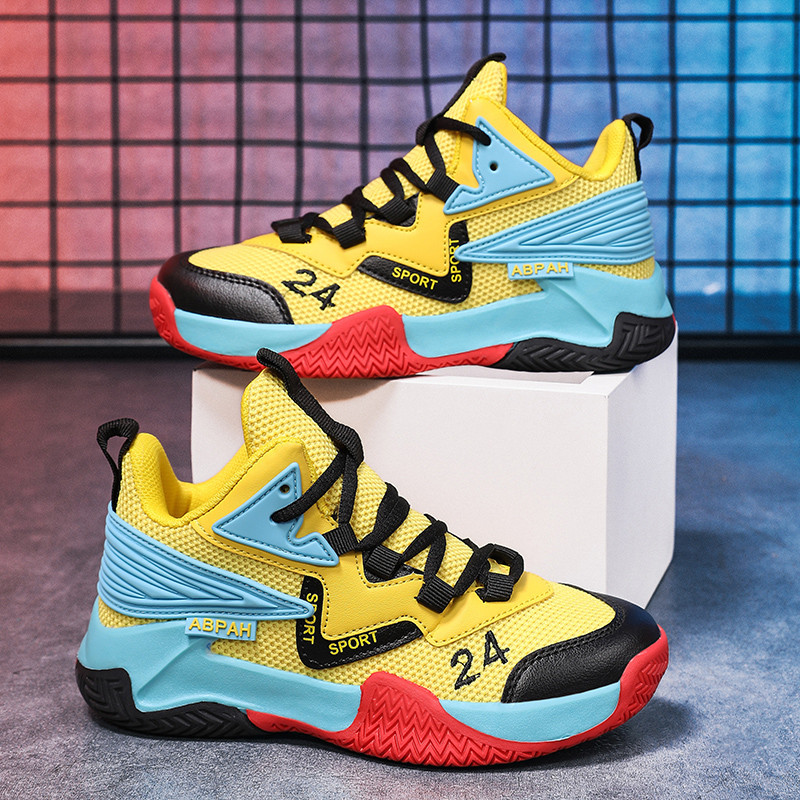Gyerekkosárcipő Divat fiúk Férfi kosárlabdacipők Magas felső kosárlabdacipők fiúk Könnyű sportcipők Gyerekedzőcipők