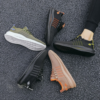 Маратонки Мъжки обувки Горещи нови леки петна Обувки за бягане Дишащи меки мъжки спортни обувки с връзки Голям размер 39-48