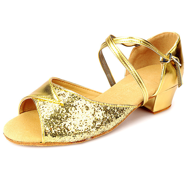 Modernas balles latīņu deju apavi meitenes, bērni, bērni, tango, čača rumba, latīņu dejas, zelta sudraba vairumtirdzniecība C65