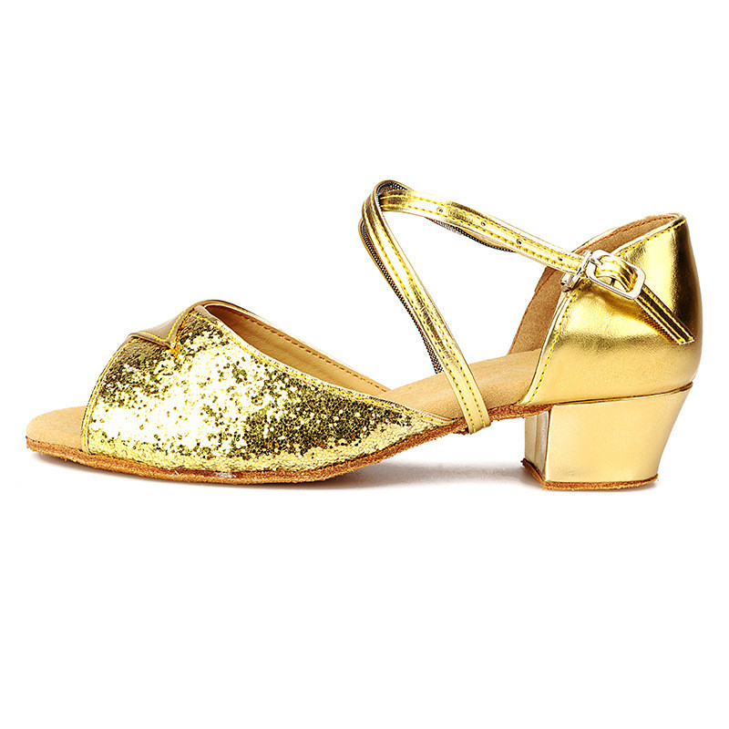 Modernas balles latīņu deju apavi meitenes, bērni, bērni, tango, čača rumba, latīņu dejas, zelta sudraba vairumtirdzniecība C65