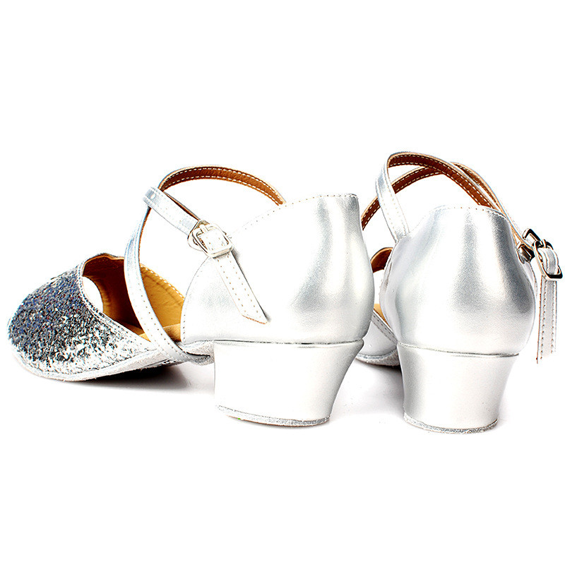 Modernas balles latīņu deju apavi meitenes, bērni, bērni, tango, čača rumba, latīņu dejas, zelta sudraba vairumtirdzniecība C65