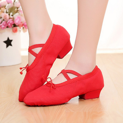 USHINE žemakulniai drobiniai mokytojų praktikai Minkšti pramoginių šokių batai salsa tango baleto šokių batai vaikams, mergaitėms, moterims