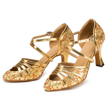 NATASHA2023 Златна пролет и лято Нови вътрешни танцови обувки Friendship Dance Shoes Възрастни танцови обувки Обувки на среден висок ток